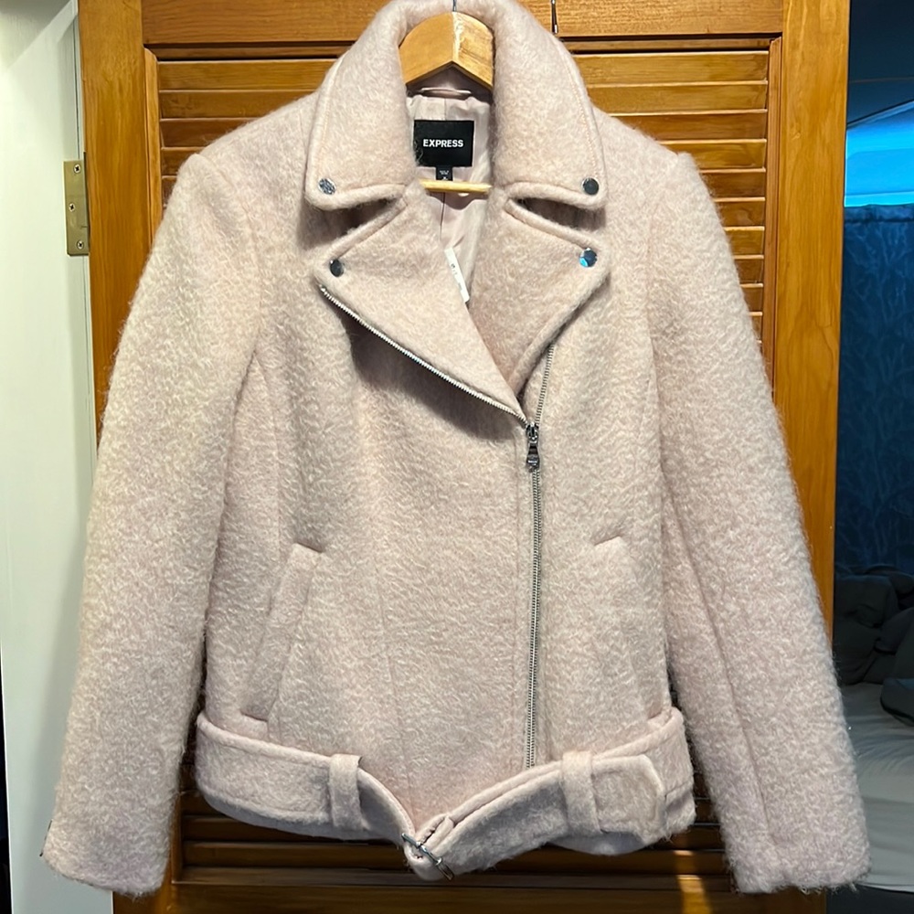 Pink wool coat Express